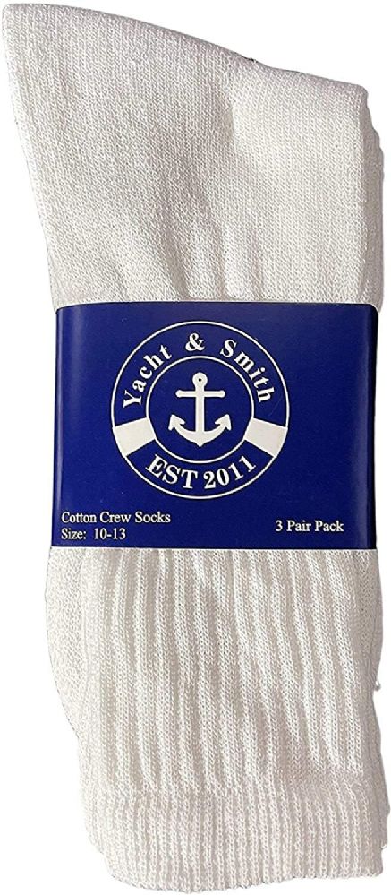 12 Wholesale Yacht & Smith Mens Lightweight Cotton Crew Socks In Bulk ...