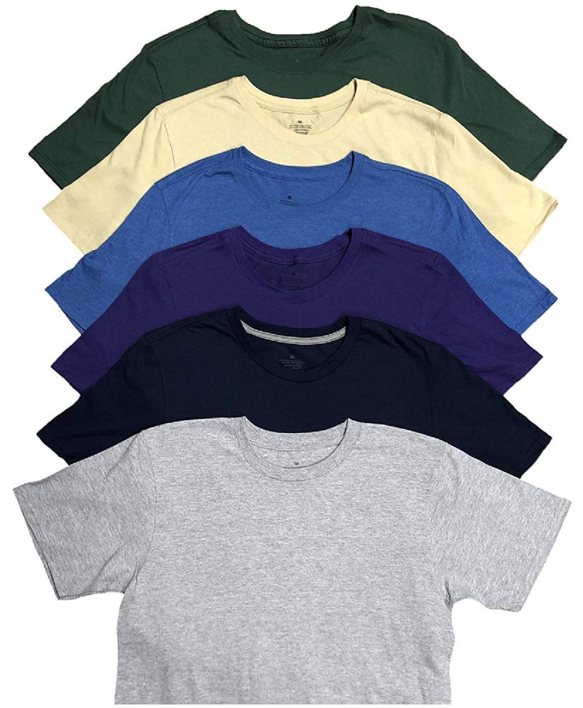 12 Wholesale Mens Cotton Crew Neck Short Sleeve T Shirts Mix Colors 3x