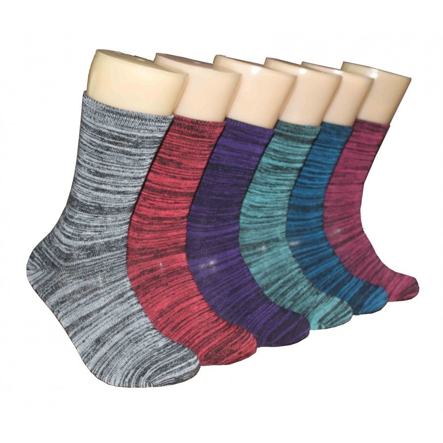 360 Wholesale Women's Marled Crew Socks - at - wholesalesockdeals.com