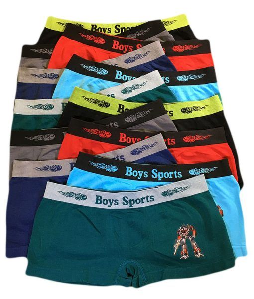 252 Wholesale Boys Seamless Boxer Shorts Assorted Color Size Small at