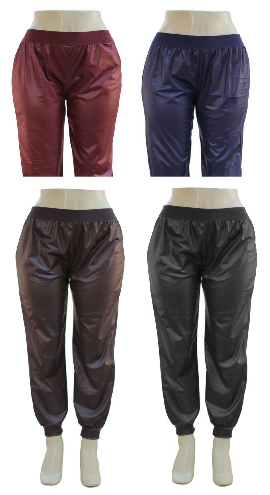 plus size faux leather joggers