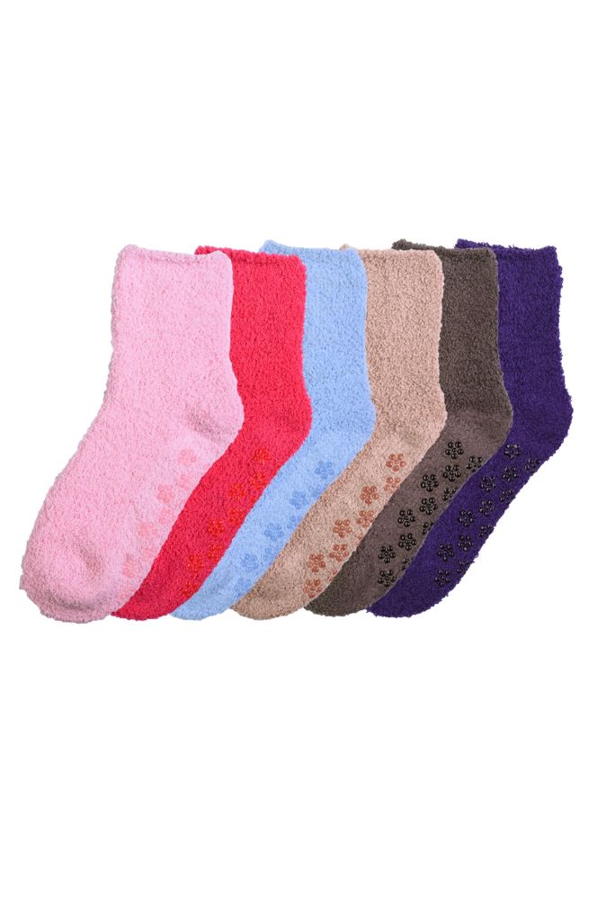 120 Wholesale Women's Plush Soft Socks With Gripper Bottom Size 9-11 ...