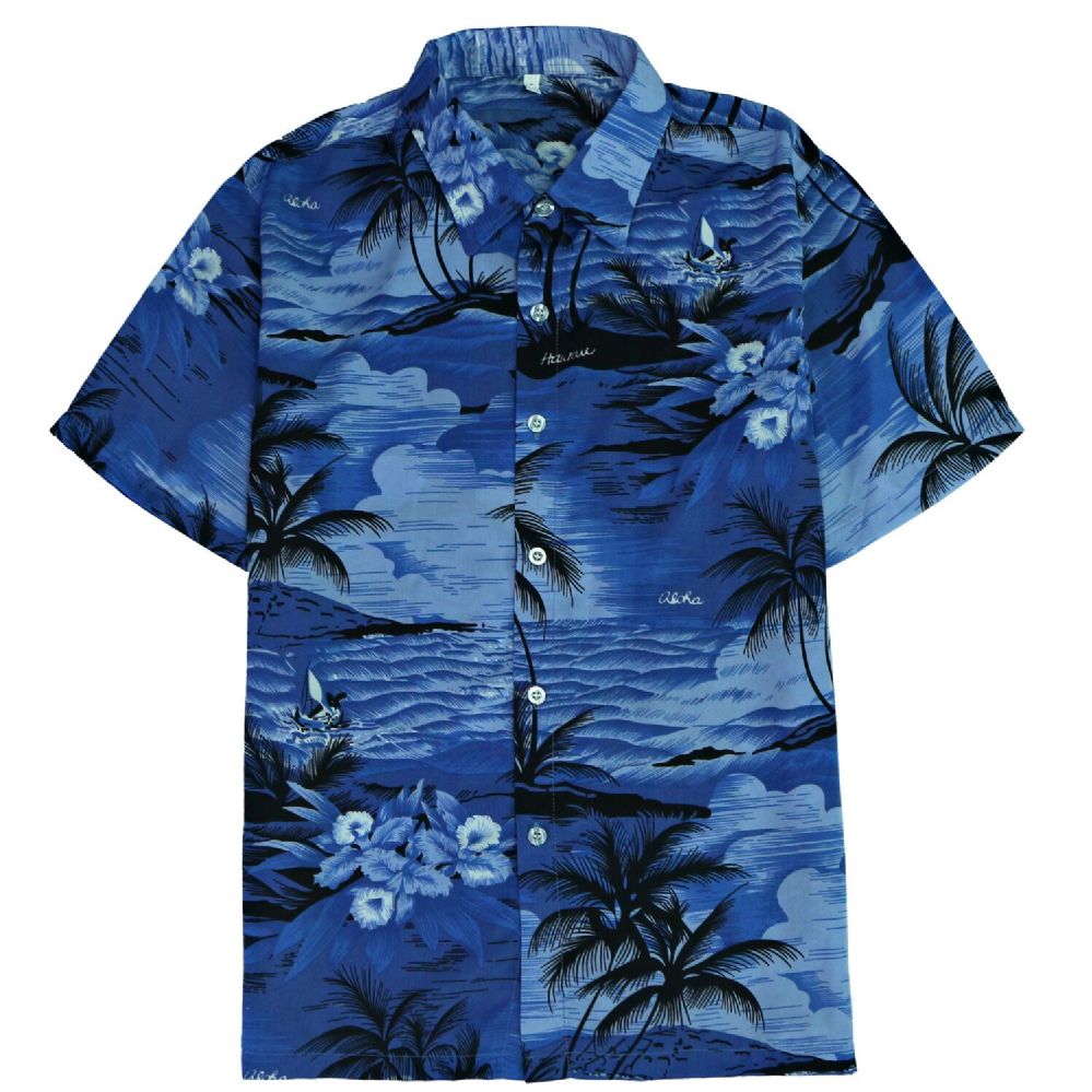 blue hawaiian print