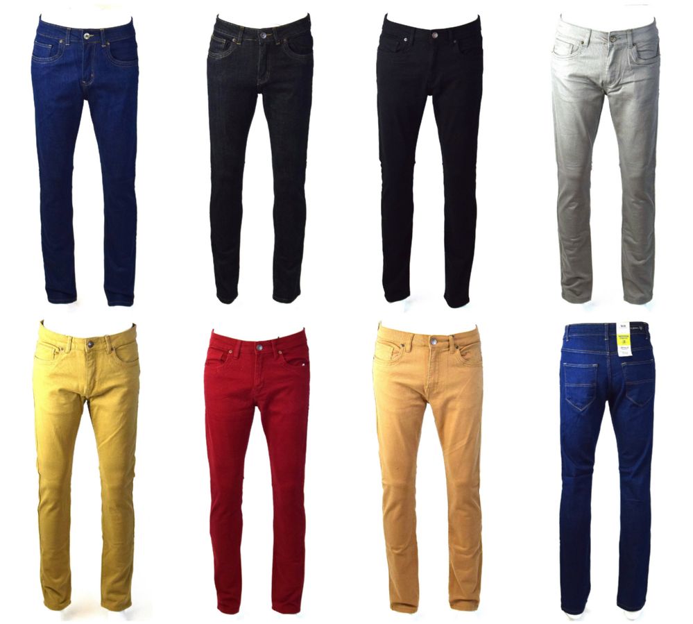 120 Wholesale Mens Skinny Jeans Solid Assorted Colors Value Deal - at ...