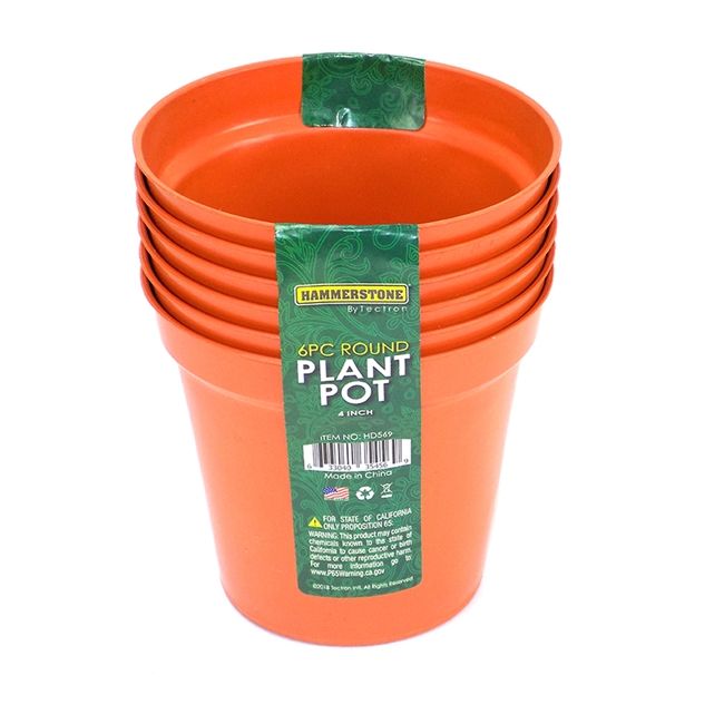 72 Wholesale 4 Inches Plastic Plant Pot 6 Pieces at