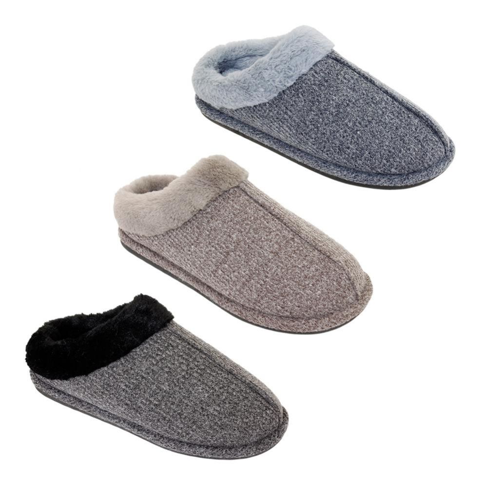 36 Wholesale Mens Fur Fleece Lined Winter Slippers - at ...