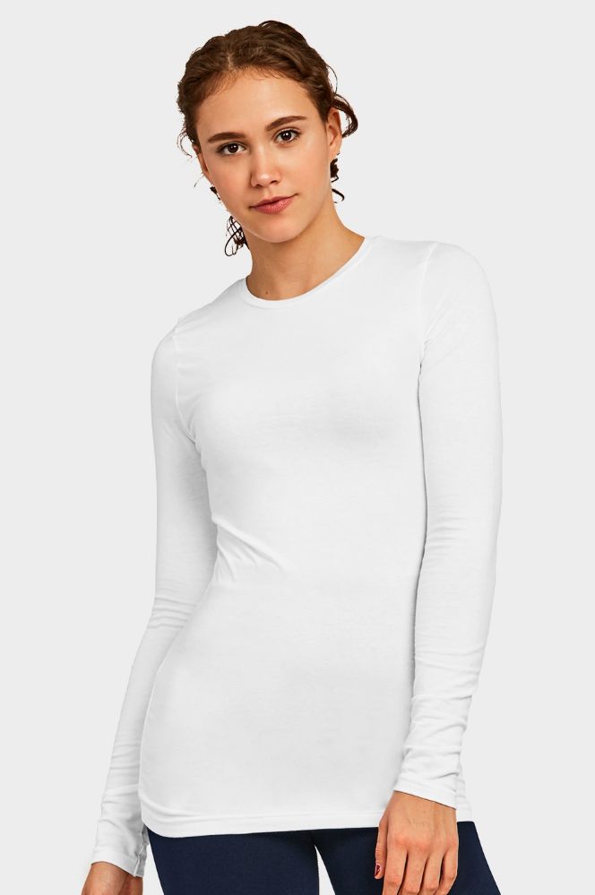 women's white long sleeve top