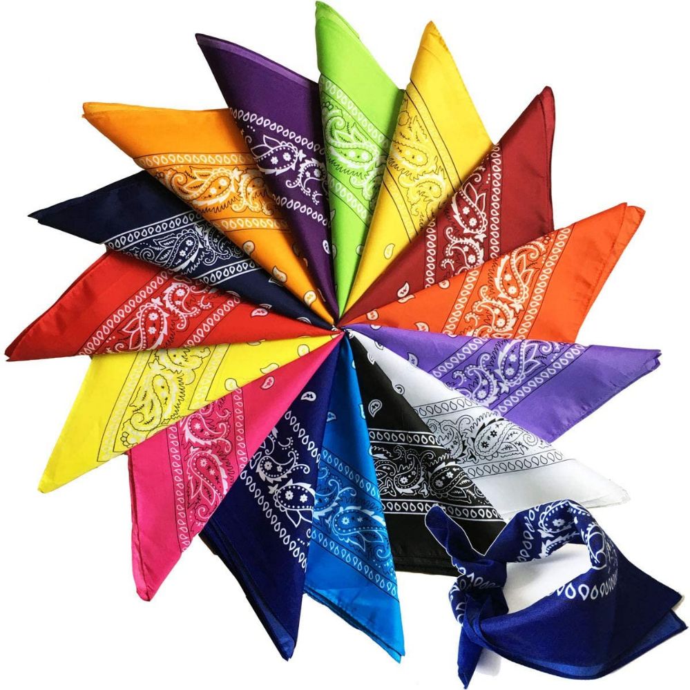 120 Wholesale Assorted Cotton Bandana Mixed Prints, Mixed Colors Mix ...