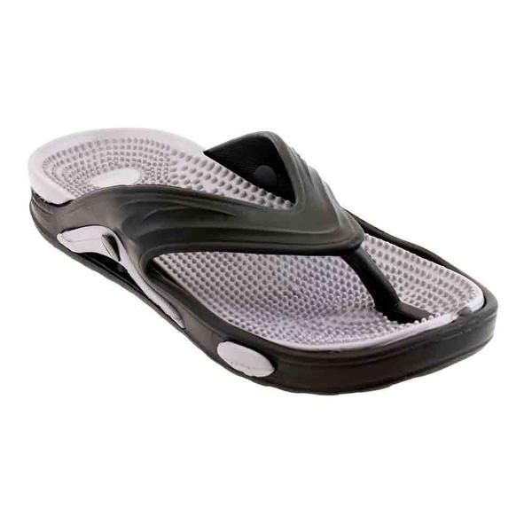48 Wholesale Mens Thong Sandals In Black And Grey - at ...