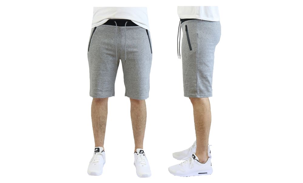 men's tech jogger shorts with zipper side pockets