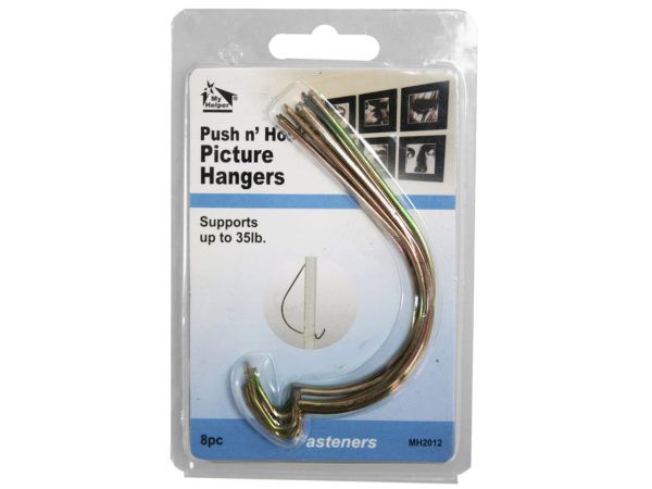 72 Wholesale Push N Hook Picture Hangers - at - wholesalesockdeals.com