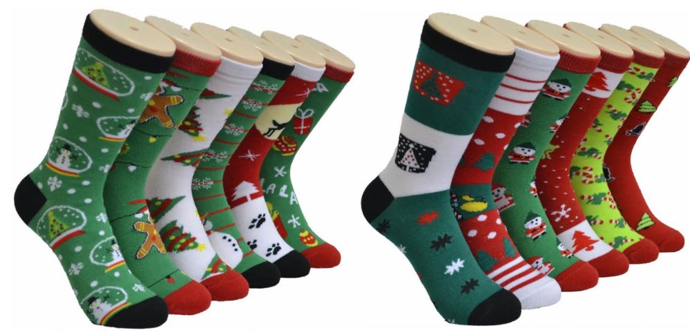 360 Wholesale Assorted Printed Christmas Crew Socks - at - wholesalesockdeals.com