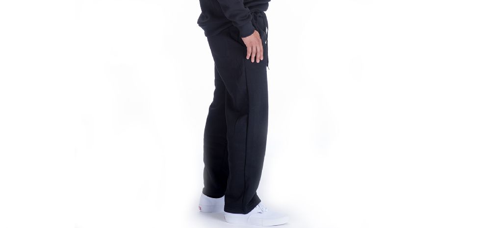 mens open leg sweatpants