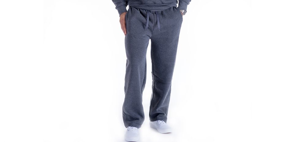 mens open leg sweatpants