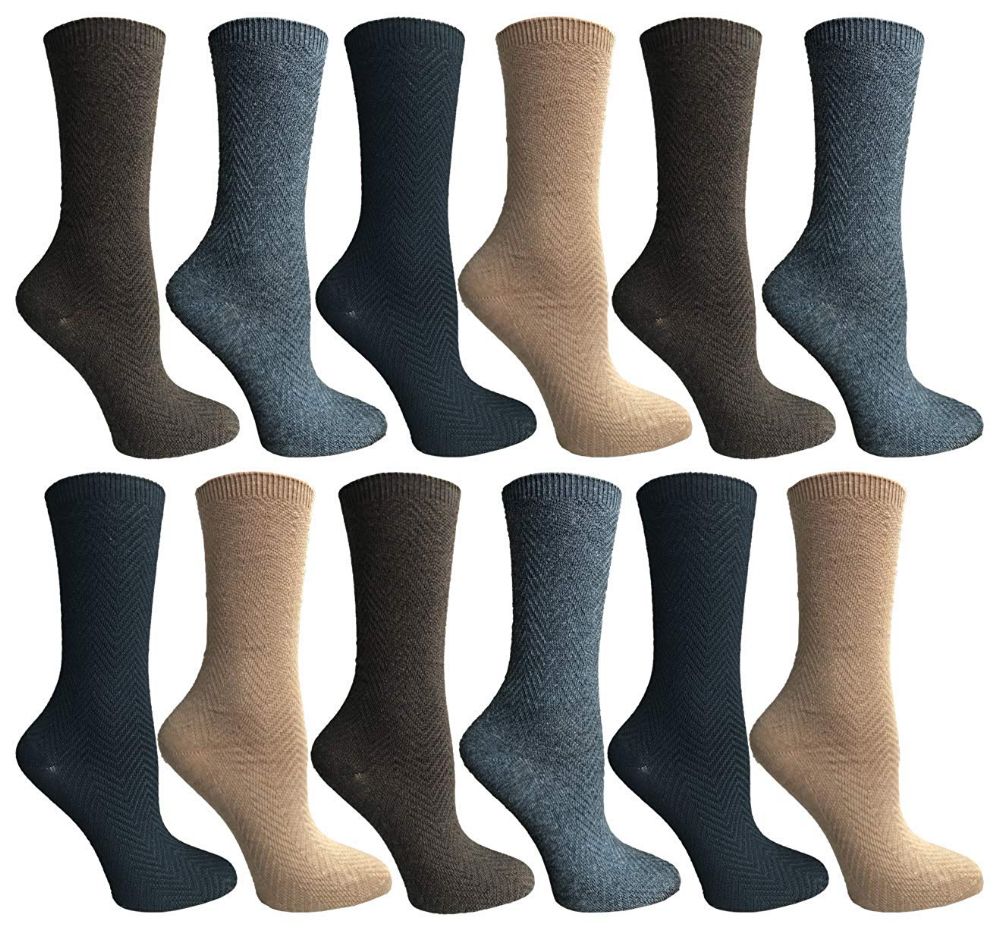 12 Wholesale Socksnbulk Womens Dress Crew Socks, Bulk Pack Assorted ...