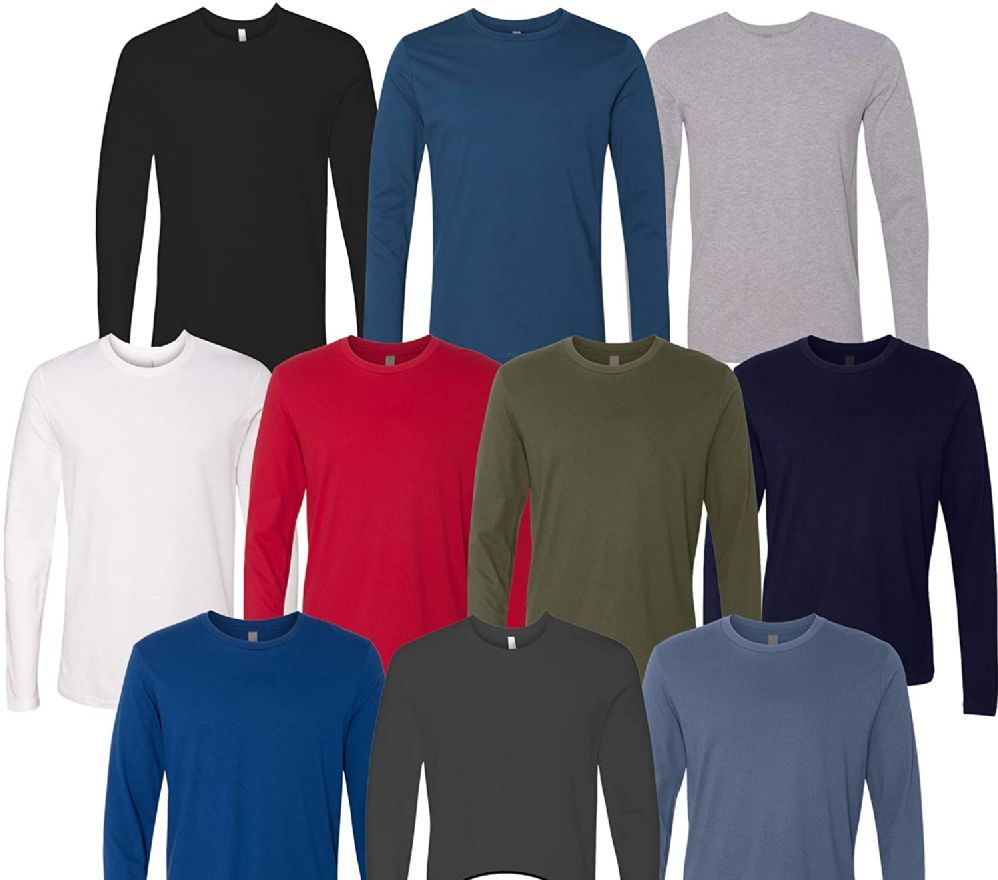 mens cotton long sleeve t shirts