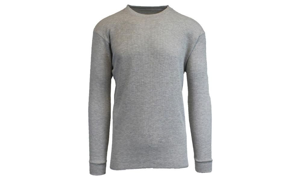 36 Wholesale Men's WafflE-Knit Thermal Shirts Heather Grey Size 5xl ...