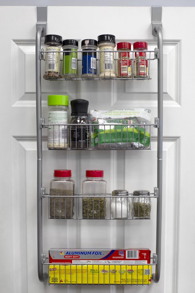 6 Wholesale Home Basics Heavy Duty 4 Tier Over The Door Metal Pantry ...